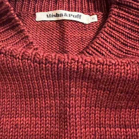 Misha and puff cranberry drafting mock neck sweater - Picture 2 of 3
